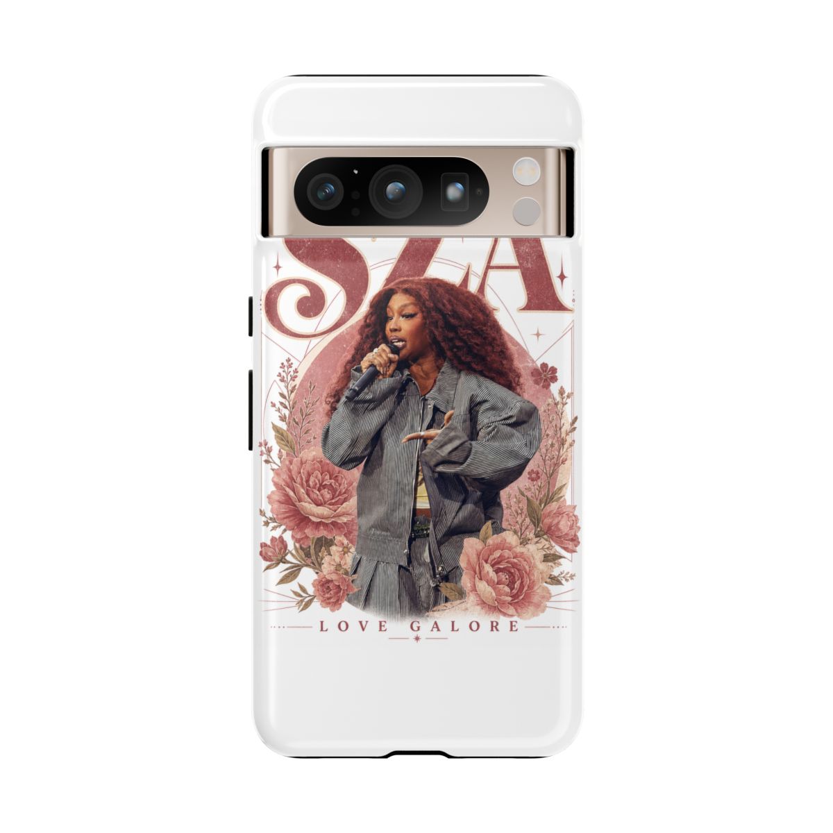 SZA " in a bold, retro serif font at the top. " Phone Case - Official Phone Cases merchandise