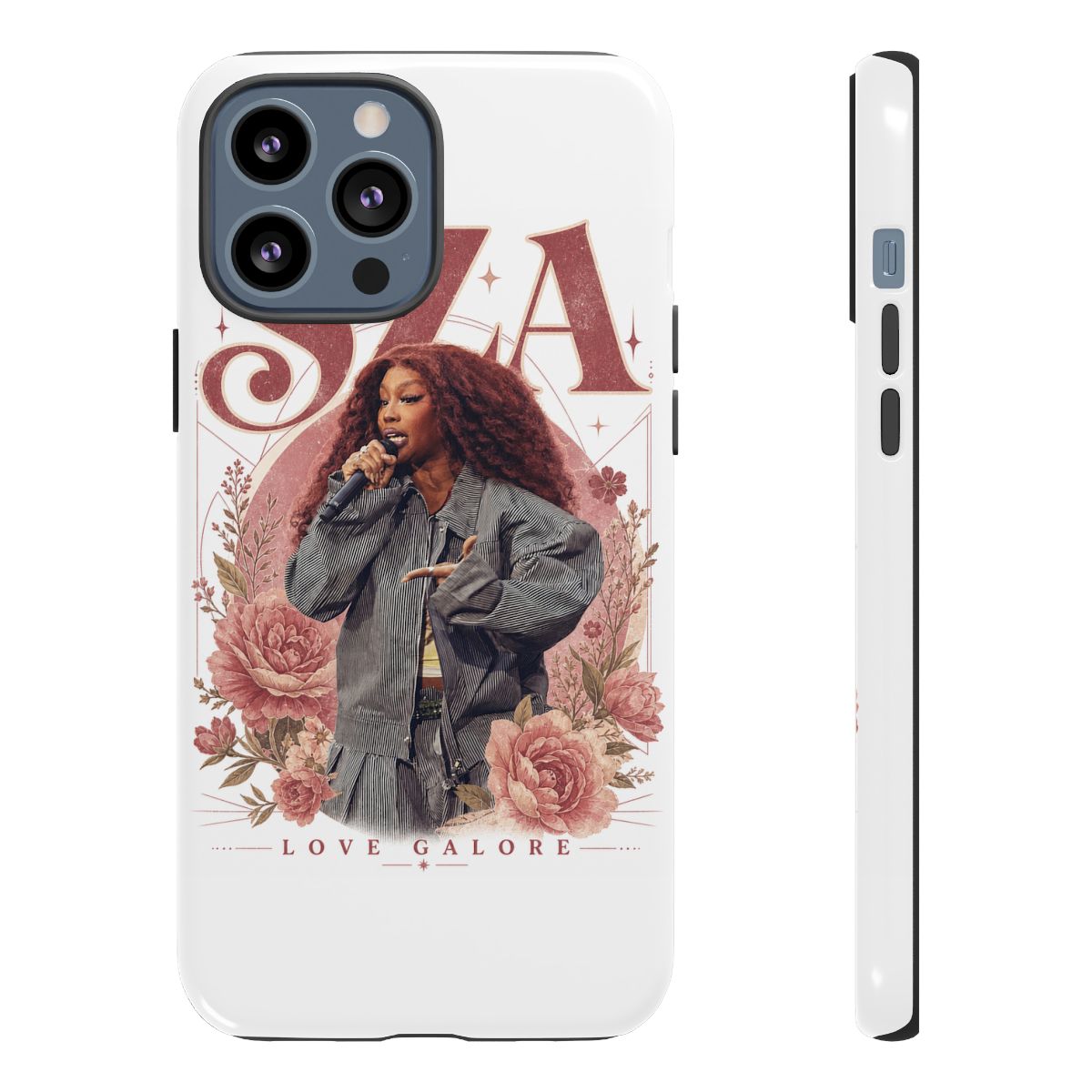 SZA " in a bold, retro serif font at the top. " Phone Case