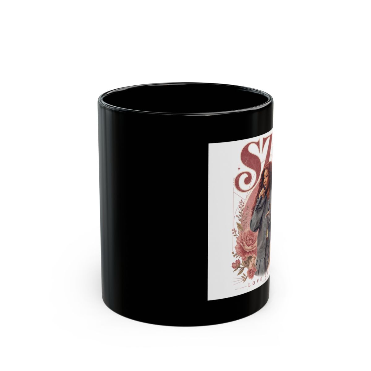 SZA " in a bold, retro serif font at the top. " Black Mug - Official mugs merchandise