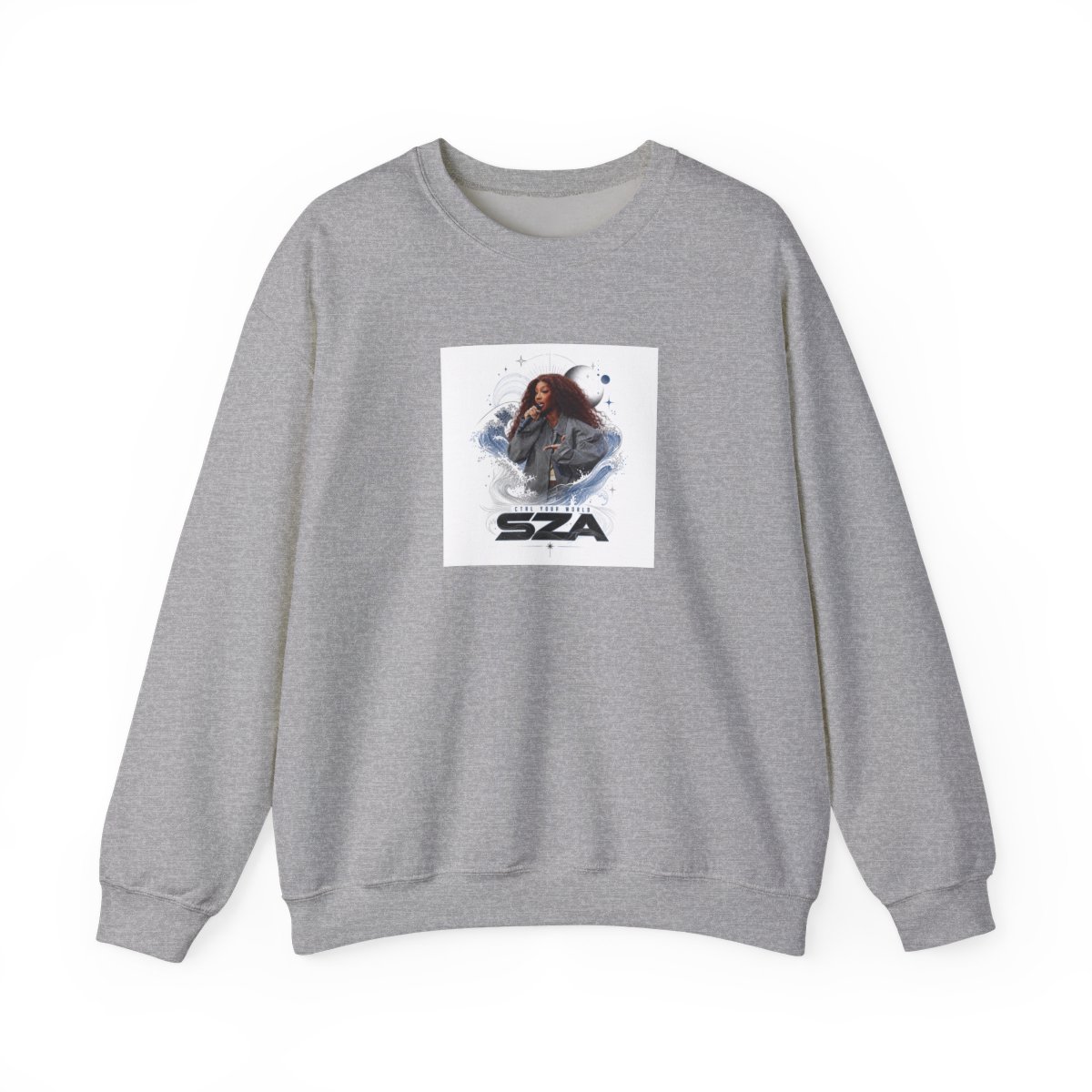 SZA " in bold, modern typography at the lower center. " Crewneck - Official sweatshirts merchandise