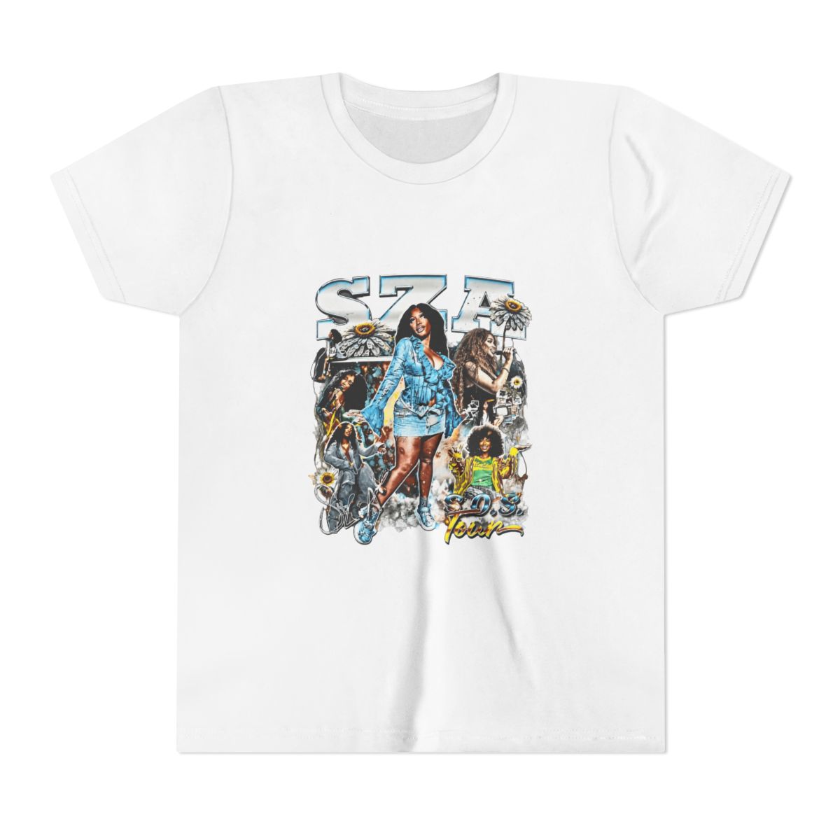 SZA SOS Tour Vintage Bootleg Collage Kids T Shirt